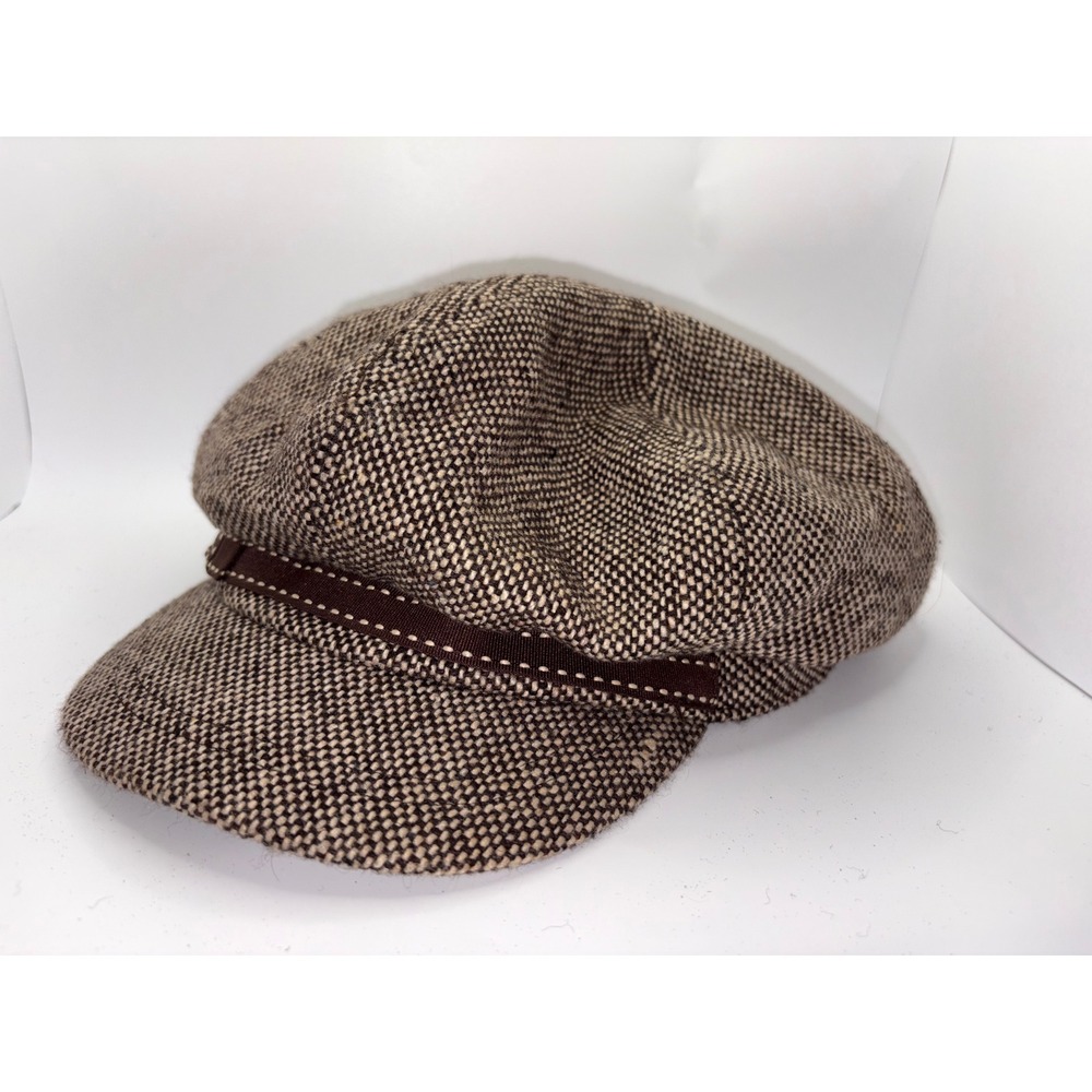 Nine & Co by Nine West Brown Tweed Newsboy Baker Boy Cap Hat